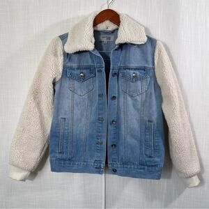 Working Title Denim Sherpa Denim Jean Trucker Jacket Size M